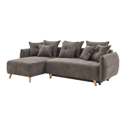 CORE LIVING THOMAS 3 SEATER DOUBLE SOFA BED WITH LEFT CHAISE