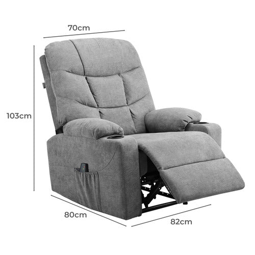 LIVING FUSION TOWSON UPHOLSTERED MASSAGE RECLINER ARMCHAIR