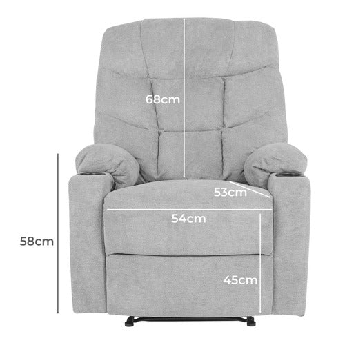 LIVING FUSION TOWSON UPHOLSTERED MASSAGE RECLINER ARMCHAIR