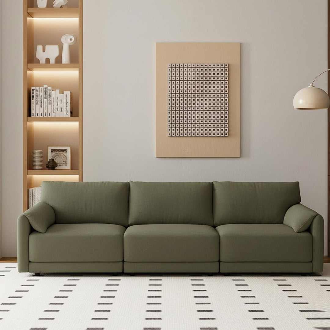 VARLEY FABRIC 3.5 SEATER SOFA GREEN