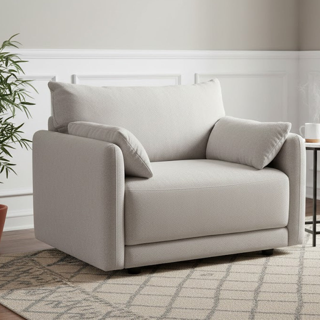 VARLEY FABRIC ACCENT CHAIR LIGHT GREY
