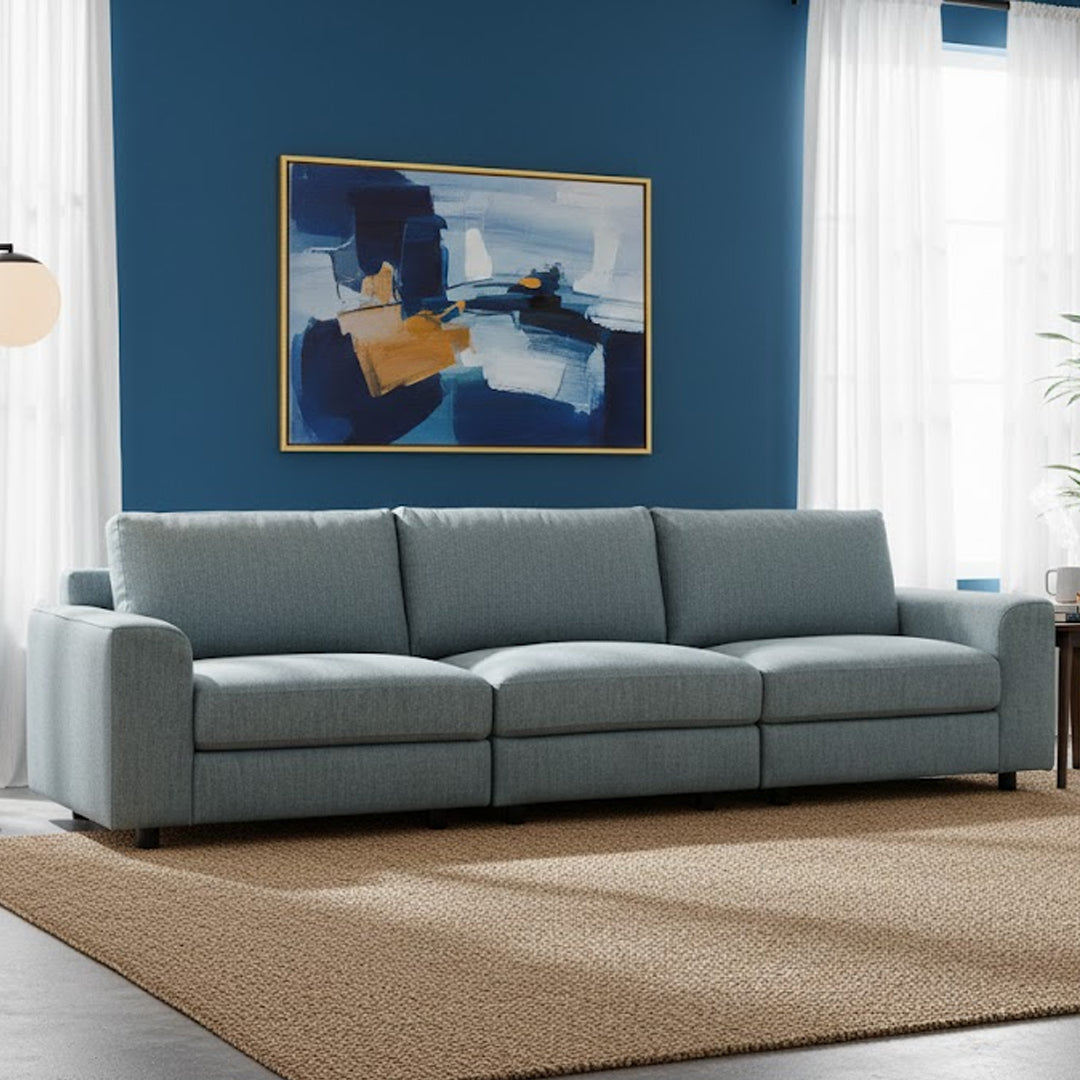 VERONICA FABRIC 3.5 SEATER MODULAR LOUNGE TEAL