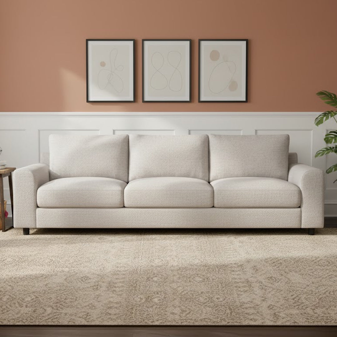 VERONICA FABRIC 3.5 SEATER SOFA PLATINUM