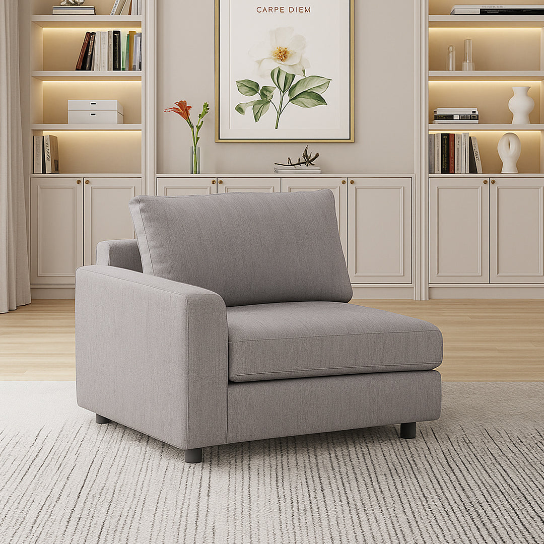VERONICA FABRIC LHF ARM CHAIR GREY