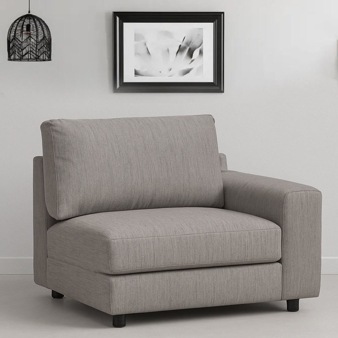 VERONICA FABRIC RHF ARM CHAIR GREY