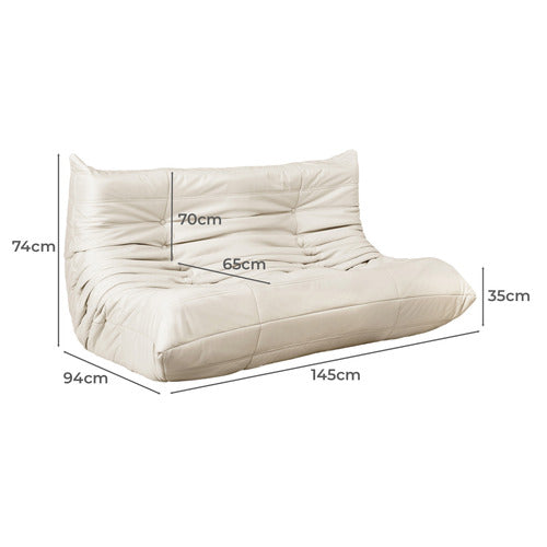 OAKLEIGH HOME VEGA 2 SEATER TOGO LAZY CATERPILLAR REPLICA LOUNGE SOFA