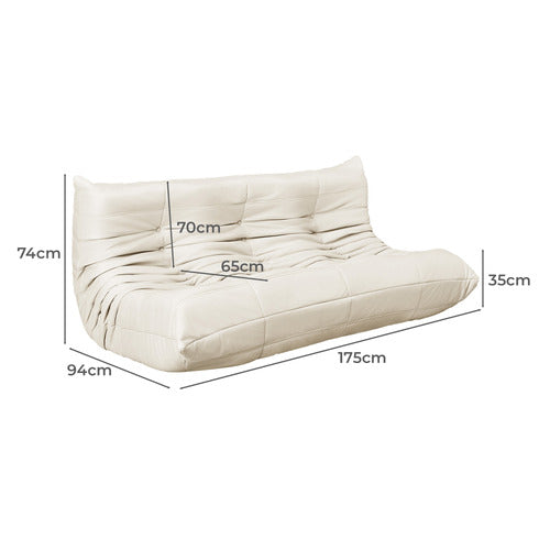 OAKLEIGH HOME VEGA 3 SEATER TOGO LAZY CATERPILLAR REPLICA LOUNGE SOFA