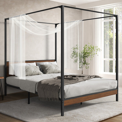 LIVING FUSION VICTORIA QUEEN CANOPY BED FRAME