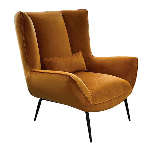 BROOKLYN AND BELLA VICTORIA VELVET WINGBACK ARMCHAIR
