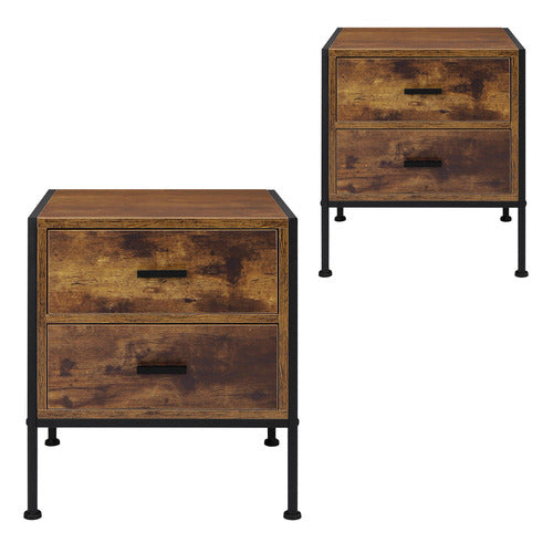 HOXTON ROOM VIKTOR 2 DRAWER BEDSIDE TABLES (SET OF 2)