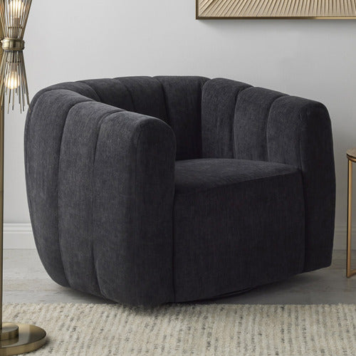 THE HOME COLLECTIVE VOROS UPHOLSTERED SWIVEL ARMCHAIR