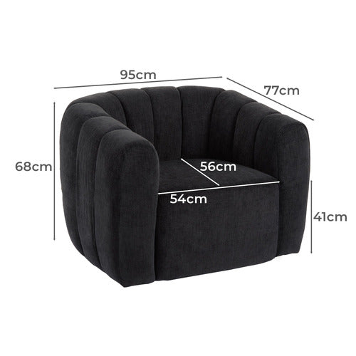 THE HOME COLLECTIVE VOROS UPHOLSTERED SWIVEL ARMCHAIR