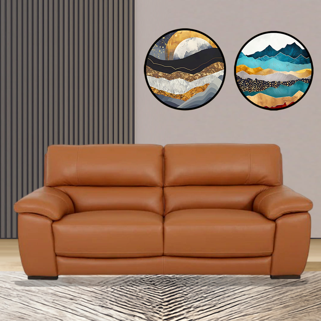 WILCOT LEATHER 2.5 SEATER SOFA TAN
