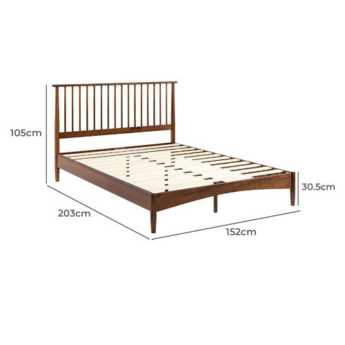 WARM BROWN LIAM PINE WOOD BED QUEEN