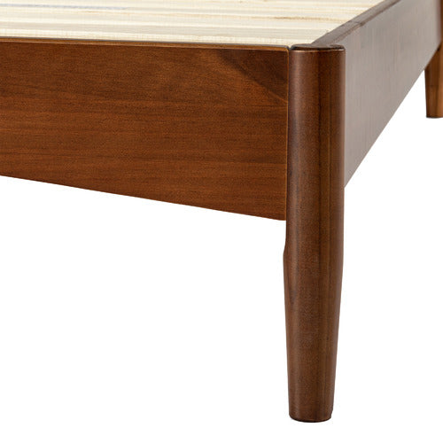 WARM BROWN LIAM PINE WOOD BED QUEEN