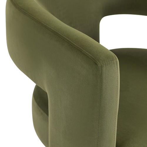 EVIE HOME POMAIRE 3 LEGGED VELVET OCCASIONAL CHAIR