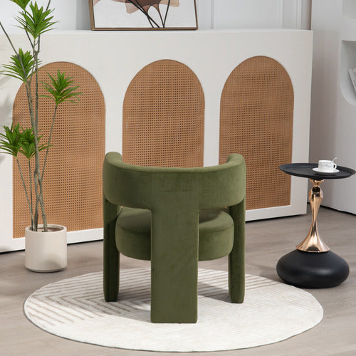 EVIE HOME POMAIRE 3 LEGGED VELVET OCCASIONAL CHAIR