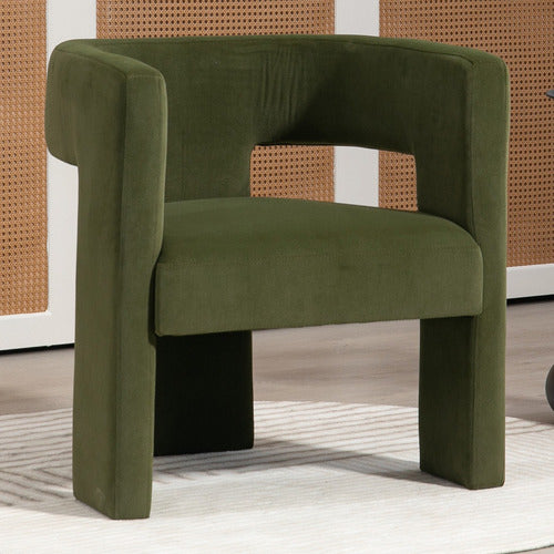 EVIE HOME POMAIRE 3 LEGGED VELVET OCCASIONAL CHAIR