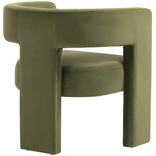 EVIE HOME POMAIRE 3 LEGGED VELVET OCCASIONAL CHAIR
