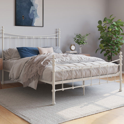 RAWSON & CO WHITE MODERN CLASSIC JULIA STEEL BED FRAME