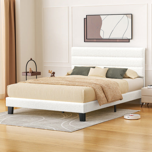 HOXTON ROOM WHITE PRESTON BOUCLE BED FRAME