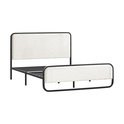 HOXTON ROOM WHITE STEPHAN BOUCLE BED FRAME