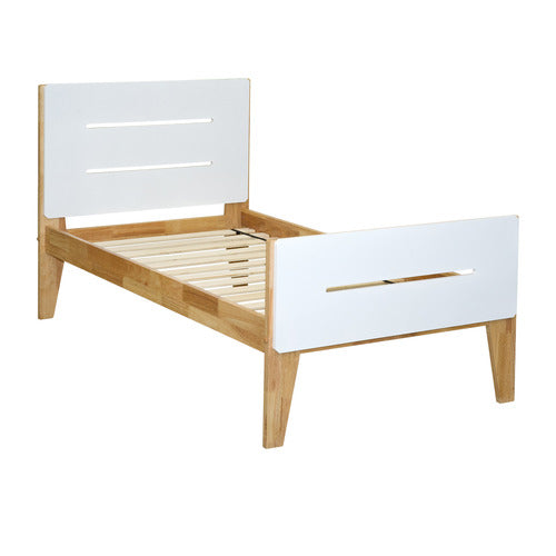 WESTERN DESIGNS WHITE & NATURAL GALAXY WOODEN BED FRAME