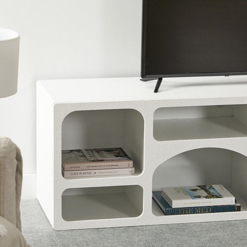 MADDISON LANE WHITE MYKONOS SCULPTURAL TV UNIT
