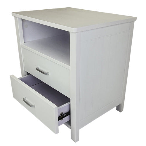 WESTERN DESIGNS WHITE LEO BEDSIDE TABLE