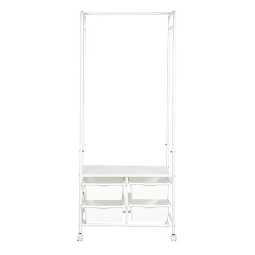 OAKLEIGH HOME WHITE DREVAN CLOTHING RACK WITH STORAGE
