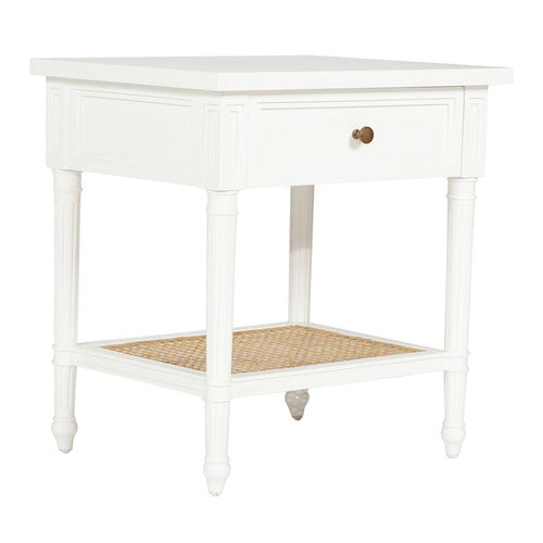 LILA INTERIORS WHITE HAMILTON 57CM BEDSIDE TABLE