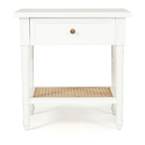 LILA INTERIORS WHITE HAMILTON 57CM BEDSIDE TABLE