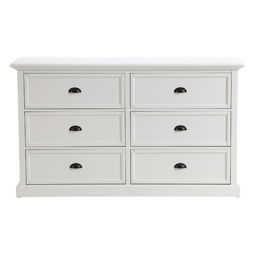 WHITE HAMPTONS 6 DRAWER CHEST