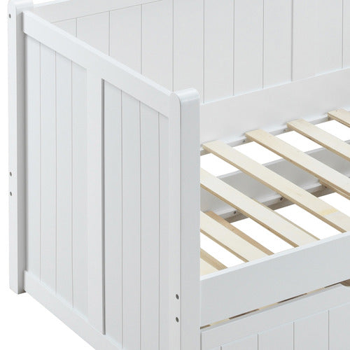 WESTERN DESIGNS HAMPTONS WHITE SINGLE WOODEN DAYBED WITH TRUNDLE