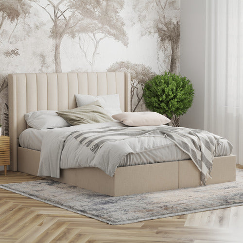 RAWSON & CO WHITE OAK TULAWIE BED WITH UNDERBED DRAWERS
