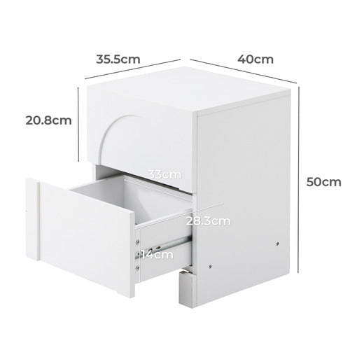 LIVING FUSION WHITE OTIS BEDSIDE TABLE