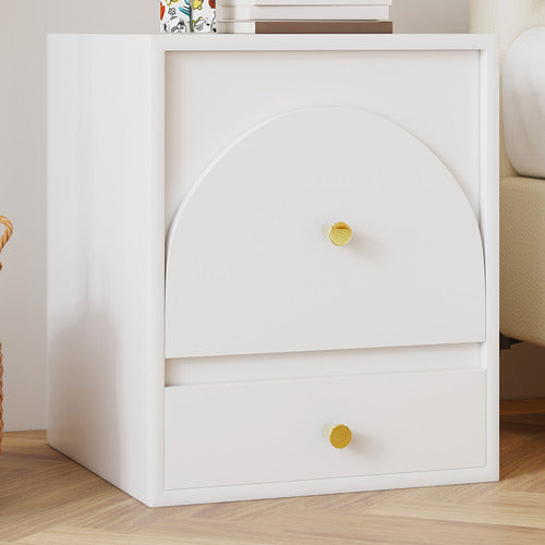 AROYA HOME WHITE SOLARA 2 DRAWER BEDSIDE TABLE