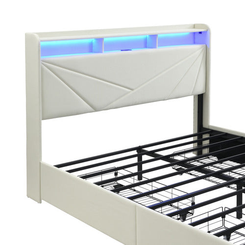 CASSINGTON HOME WINSTED UPHOLSTERED BED WITH LED AND DRAWERS