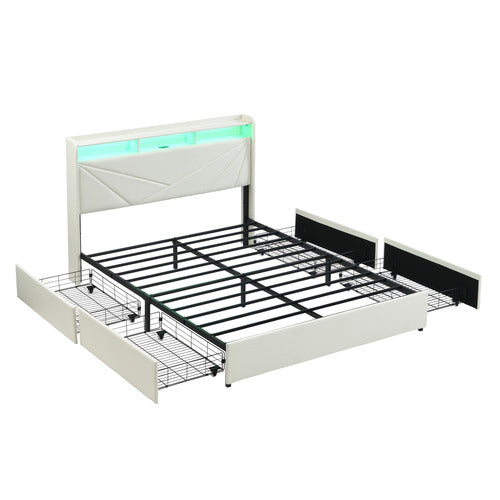 CASSINGTON HOME WINSTED UPHOLSTERED BED WITH LED AND DRAWERS