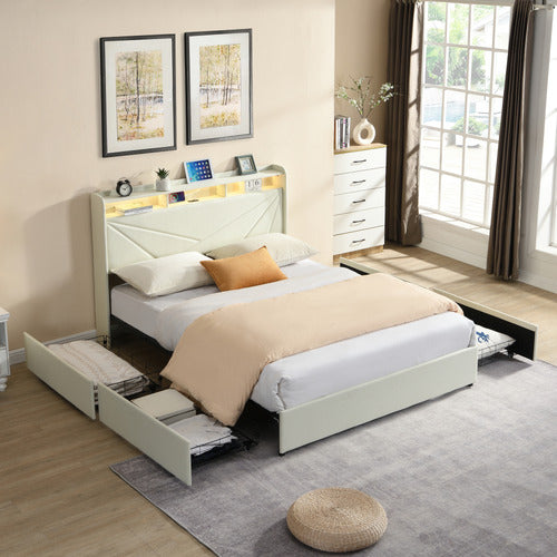 CASSINGTON HOME WINSTED UPHOLSTERED BED WITH LED AND DRAWERS