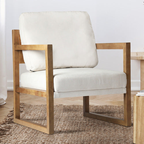 LIVING FUSION WYSTAN RUBBERWOOD ARMCHAIR