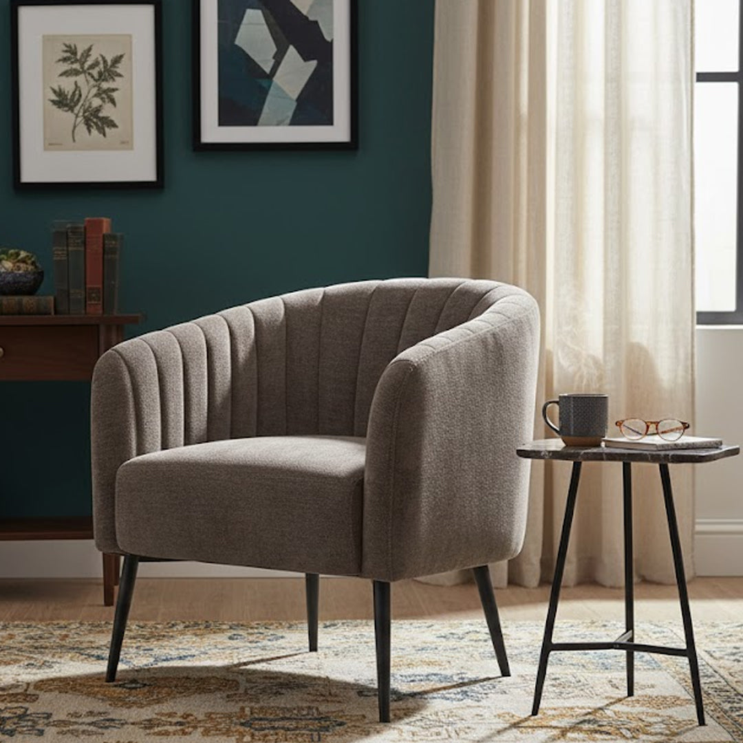 YOKO FABRIC ACCENT CHAIR GREY