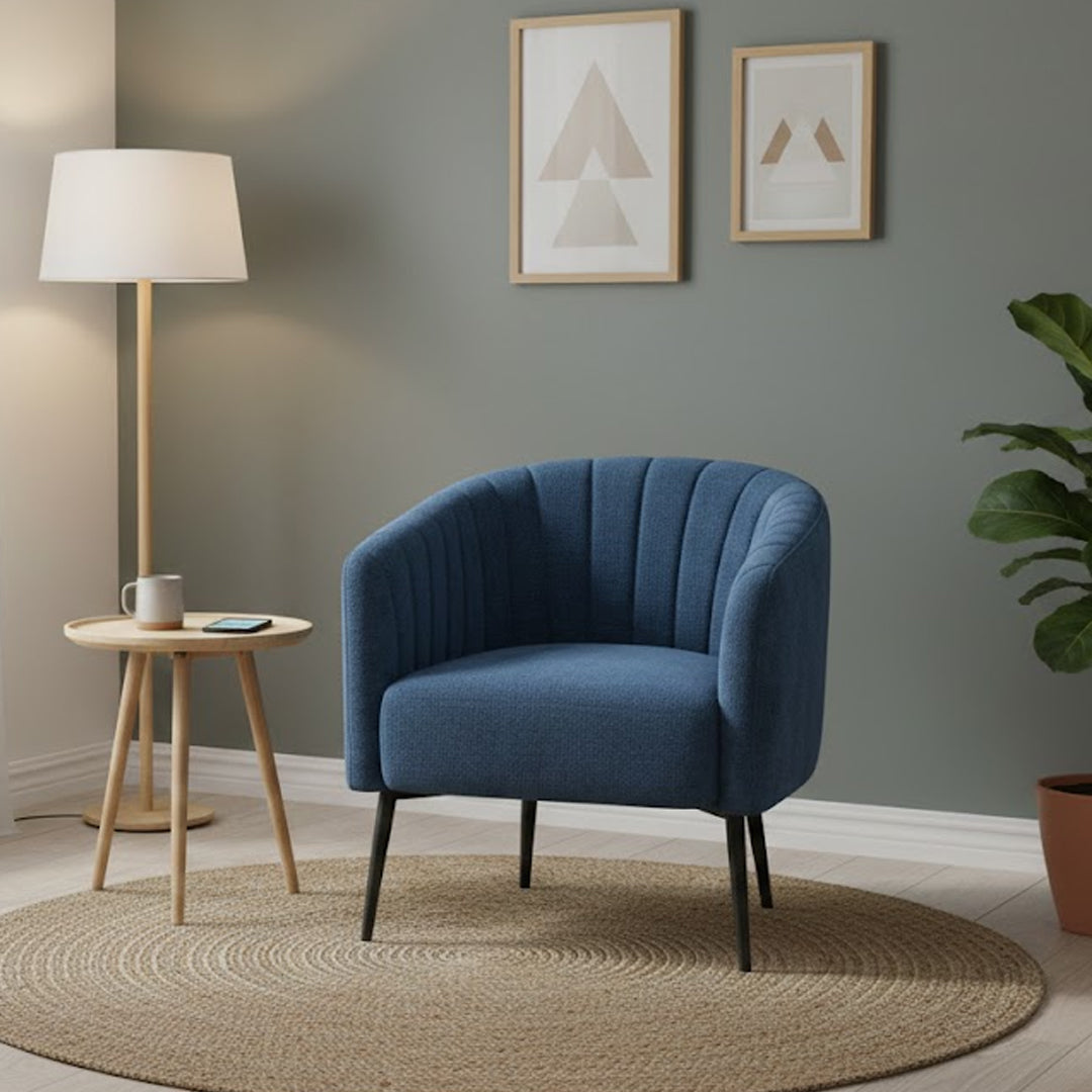 YOKO FABRIC ACCENT CHAIR NAVY