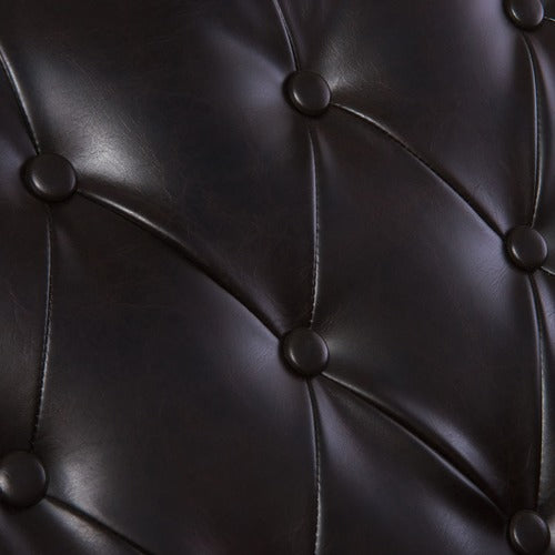 FURNITURE MARKET ELSTERNWICK FAUX LEATHER ARMCHAIR & FOOTSTOOL SET