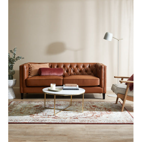 THIAGO 3 SEATER PREMIUM FAUX LEATHER SOFA