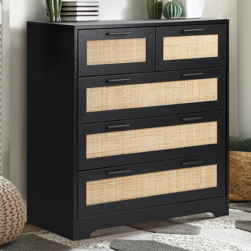 LIVING FUSION HOLLY RATTAN 5 DRAWER CHEST