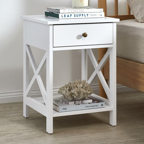 WHITE NOOSA BEDSIDE TABLE
