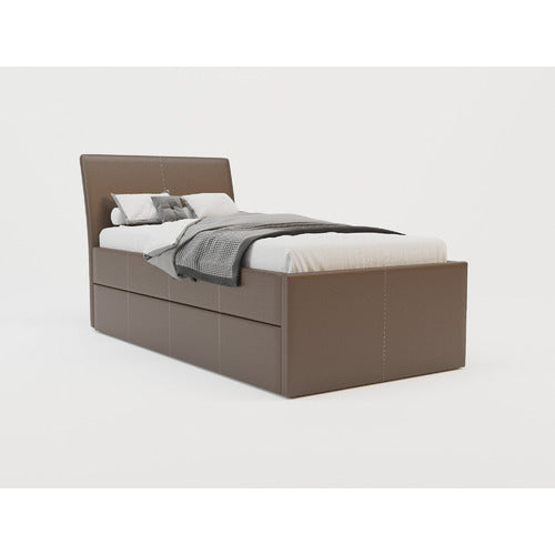 RAWSON & CO VIVIAN KING SINGLE FAUX LEATHER TRUNDLE BED