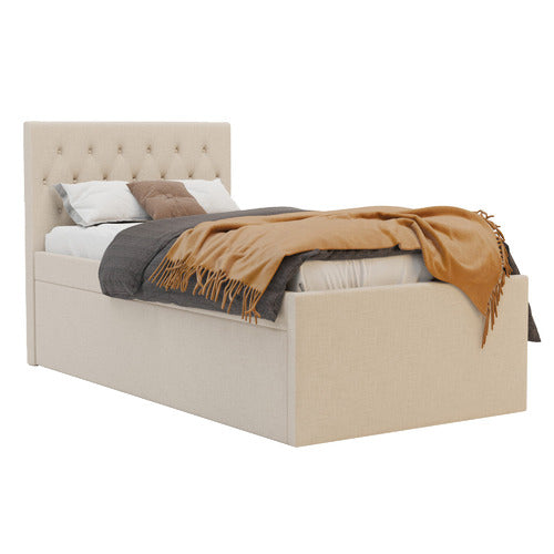 RAWSON & CO GRIFFITHS UPHOLSTERED KING SINGLE BED WITH TRUNDLE