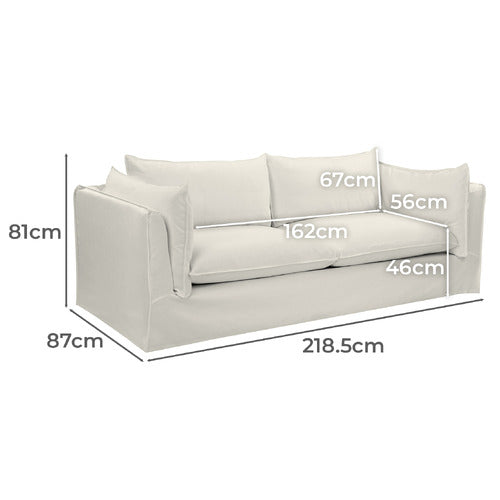 JUDE 3 SEATER SLIPCOVER SOFA